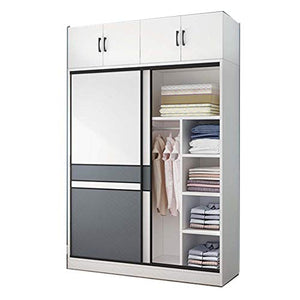 ZKHD Home Camera da Letto Pannello Armadio per Porta Scorrevole, Moderno Armadio in Legno Semplice, Pannello Semplice Armadio di Stoccaggio, Armadietto con Piano Superiore,160 * 50 * 200cm
