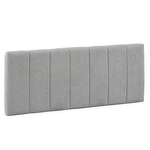marcKonfort Testiera Rivestita in Tela Creta 160x60 cm Color Grigio, Imbottita con Spuma, rifinita con Effetto capitonné, 8 cm di Spessore, Include Hardware per Il Fissaggio alla Parete