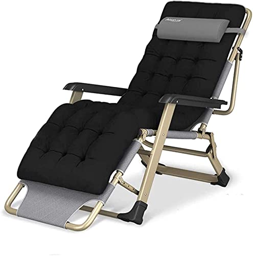 Lettini prendisole Reclinabili, Reclinabile Leggero oversize XL Sedia reclinabile Zero Gravity Chair, Pieghevole e reclinabile Lettino prendisole con cuscino per la testa Sedie a sdraio Relaxer con cu