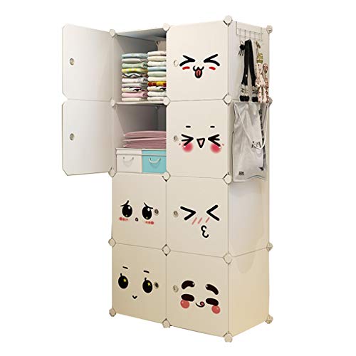 Locker Scaffalature Armadio Armadio Rimovibili di Plastica 8-Gitter Abbigliamento Home Camera da Letto in Camera Noleggio Dormitorio 75X37X147CM MUMUJIN