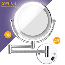MTXJ Specchio Ingranditore da Trucco Specchio da Bagno da Parete Specchio Cosmetico Illuminato Ingradimento 7X con Luce LED, USB Ricaricabile