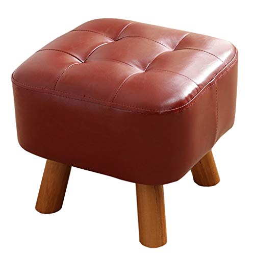 Jiangang-Ottomane Mobili per la casa e Giardino Panca Imbottita con poggiapiedi in Ecopelle tappezzata in Ecopelle 丨 Panca Sgabello Quadrato