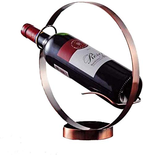 KUMOPYU 1x Staffa Portabottiglie Rotonda in Ferro Battuto retrò Home Bar Decorazione Portabottiglie Portabottiglie Portabottiglie Vino-Brock Porta Vino Arredamento Casa Porta Bottiglie