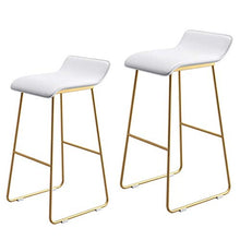 LWW Sgabello, Pub Bar Stool For Breakfast Sgabelli, Bistrot, Contatore, Cucina e Casa Sgabelli, Set Di 2 Nordic Contemporanea Sedile Altezza 65/70 / 75Cm,Bianco-Oro Leg,65 cm