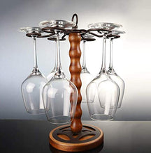 LXH-SH Cremagliera del Vino Nana Legno cremagliera di Vetro di Vino, Supporto stemwares Bagagli Free Standing 6 Ganci Calici Supporto del Basamento, Contiene 6 Coppe scaffali Vino contatore