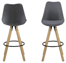 Amazon Brand - Movian Arendsee - Set da 2 sgabelli da bar, 55 x 48,5 x 111,5 cm, grigio