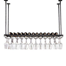 zxcvb Portabottiglie Portabottiglie Rovesciato in Metallo Nero Industriale ， Porta Stelo per Soffitto Sospeso ， Applicazione per Decorazione Regolabile in Altezza