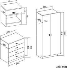 Armadio per la parete domestico dell'armadio ad alta gloss con armadio a specchio 4 cassetti immagazzinati comodino,A