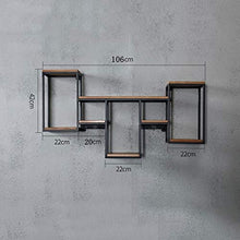 POLKMN Scaffale Portabottiglie Vino Mensola da Parete per Vino in Metallo Ferro per Bar Porta Bicchiere da Vino Appendino Cube in Legno (Color : A)