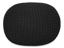 Soma Pouf da Esterni, 100% Impermeabile, Effetto Maglia Grossa, Ø 55 cm, Extra Alto 37 cm, per Esterni (Larghezza x Altezza x Lunghezza), 55 x 37 x 55 cm, Antracite