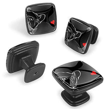 Cuore rosso del cane 4 PCS Pomelli per Porta, Pomolo per Mobile, Pomelli per Mobili con Viti, Maniglia per Armadietto, Pomelli per Porta, Pomelli per Cassetti per Porta, Armadio, Cassetto e Credenza