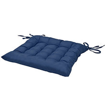 Beautissu Set da 4 Cuscini da Sedia Trapuntati Lea 40x40x5cm - Blu - con Laccetti - per casa o Giardino