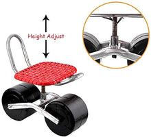 FMXYMC Scooter da Giardino con Sedile, Sgabello da Giardino Resistente, Altezza Regolabile, Girevole a 360 Gradi, Sedile da Lavoro all'aperto, per diserbo/Giardinaggio/Cura del Prato,Rosa