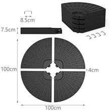VOUNOT Base per Ombrellone da Giardino in Plastica, Riempibile con 52 Litri di Acqua o 100 kg di Sabbia, Nero