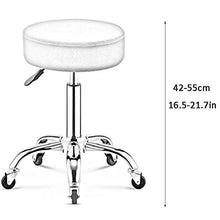 SXRDZ Gambe Chair Sgabello su rotelle, Nail Sgabello con PU Grigio Sedile pelle sintetica, Altezza regolabile 45-55 cm, peso 160 Kg supportati, regolabile girevole di rotolamento Sgabello for Massaggi