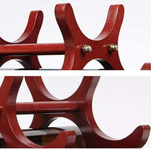 Leifeng Tower Classico Wine Rack di Legno Solido Desktop Rosso Scuro Continentale Semplice e Durevole Luogo Solida e Stabile 6 Bottiglie di Vino Creativo Wine Rack Decoration
