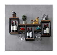 Scaffale per scaffali per vino in metallo a parete industriale a parete, bottiglia di vino | Goblet Rack Holder Vano di vetro Scaffale galleggiante Scaffale pensile per ristoranti, casa giornaliera