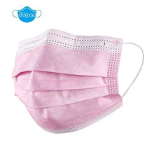 Gually-50 Piece Bambino 3 Strati di Protezione per Il Viso con Passanti per Le Orecchie, Protezione della respirazione a Prova di Polvere USA e Getta, Rosa Attrezzatura Antipolvere Esterna
