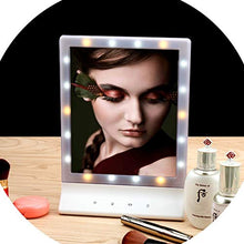 Specchio per Il Trucco con Luci A LED Ricaricabili, LED Compatto Specchi da Tavolo Dual Power Supporto Regolabile con Cavo di Alimentazione USB Specchi per Il Trucco Trucco
