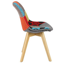 WOLTU BH29mf-6 Sedie per Sala da Pranzo Soggiorno con Schienale Tessuto di Lino Legno Patchwork 6 Pezzi