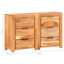 SKM Cassettiera 118x33x75 cm in Legno Massello di Mango (56.2kg)