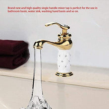 Rubinetto per Lavabo Monocomando Diamantato, Rubinetto in Ottone Massiccio per Lavabo, Rubinetto per Acqua Calda e Fredda per Cucina Domestica(D'oro)