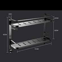 AINIYF Bagno Bagno Doccia Mensola Organizzatore Parete Punch Libero rettangolo di Alluminio dello Spazio 1/2 Livello Rete Collegare Drain, Nero