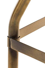 CLP Set 2 Sgabelli Industriali in Metallo Kara I Coppia Sgabelli Bar Regolabili Senza Schienale Seduta Tonda in Legno, Colore:Oro