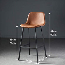 BDLYZ Yxsd - Sgabello da bar in metallo, seduta in ecopelle, schienale ergonomico, per la colazione e la cucina (dimensioni: altezza seduta 75 cm)