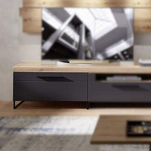 Stella Trading Loft-Two-Mobile TV (Parte Inferiore), Effetto Rovere Artisano, Colore: Grafite, 96 x 55 x 44 cm