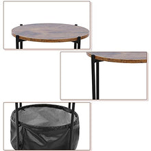 GOTOTOP comodino piccolo divano con tessuto per camera da letto, soggiorno, piccolo spazio, marrone e nero, 59,8 x 32,7 cm