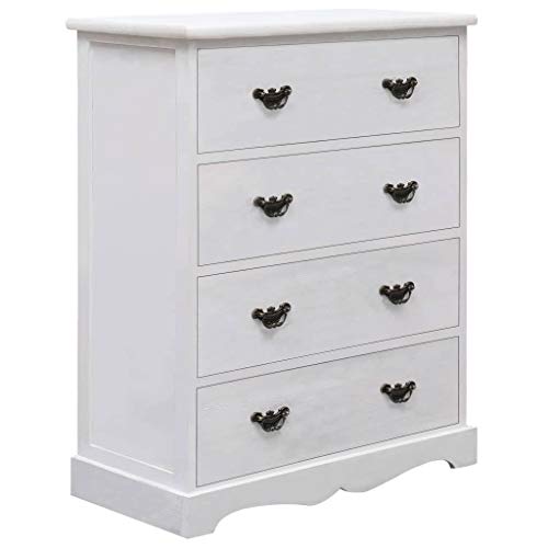 FAMIROSA Cassettiera Bianca 60x30x75 cm in Legno