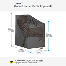 AWNIC Copertura per Sedie Impilabili Telo Coprisedie da Giardino Resistente allo Strappo Impermeabile Telo Oxford
