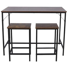 Ausla Set di tavole da bar, set da bar con 2 sgabelli da bar, set da 3 pezzi, tavolo da pranzo con robusto telaio in metallo per soggiorno, sala da pranzo