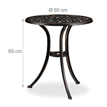 Relaxdays Mobili da Balcone, Set da 3, Tavolino con 2 Sedie, Decorativi, Alluminio, da Bistrot, HxD: 65x60 cm, Bronzo