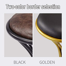 SXRDZ L'Ascensore Cuoio 360 ° di Rotazione Sedia Alta Sedia Sgabello Regolabile Bellezza Reception Sedia di Metallo Industriale Retro Bar Sgabello Sedia, Blu, A (Color : Dark Yellow, Size : B)