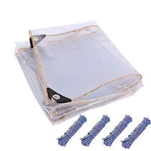 LSXIAO Trasparente Plastica Telone, 450GSM Telo di Copertura Resistente, 100% Impermeabile A Prova di Polvere Antigelo per I Camion, Mobili da Giardino, Serra, Ingegneria Esterna