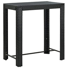 vidaXL Set Bar da Giardino 5 pz con Cuscini Polyrattan Nero