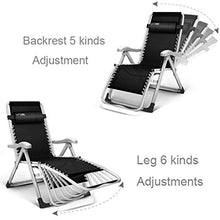 AI LI WEI SHUAIIJUAN Sedia per Il Tempo Libero Domestico Lounge reclinabile Heavy Duty con Il Cuscino Portatile Pieghevole Regolabile Reclining Sdraio for Office Patio Beach Pool Side Camping - Nero