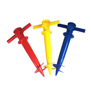 LIOOBO 2pcs Spiaggia ombrellone Sabbia Terra Punto di Ancoraggio Ombrello Stretch Stand Supporto per Canna da Pesca Sun Beach Patio del Giardino (Colori Casuali)