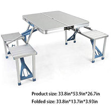 Barm Tavolo da Picnic in Alluminio Tavolo Pieghevole Portatile Panca da Campeggio Tavolo da Giardino Barbecue 4 sedie Sgabello Tavolo Pieghevole Portatile