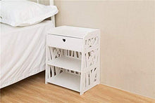 YSNUK Comodino da Tavolo, Comodino Bianco con Ripiani E Cassetto - Stile Uccello Compatto, 42 X 26 X 50 Cm Decorazione Domestica