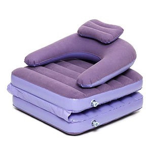 ReedG Divano Poltrona a Sacco 2 in 1 Gonfiabile Pigro Divano Pieghevole Letto Singolo Materassi con Pompa di Aria di Campeggio Esterna (Colore : Viola, Dimensione : Taglia Unica)