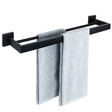 SAYAYO Portasciugamani Bagno Autoadesivo, 60 CM Doppio Porta Salviette, Porta Asciugamano per Cucina Bagno, Acciaio Inossidabile SUS304 Nero Opaco, EGA7202B