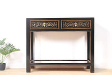 Yajutang - Console con 2 cassetti in legno massiccio, colore: Nero