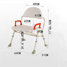 Sgabello da doccia Pieghevole in lega di alluminio Ampliata doccia bagno bagno sedia Sgabello regolabile in altezza con braccioli antiscivolo Bath Sgabelli ( Color : Photo Color , Size : Free size )