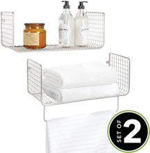 hhkty Set da 2 Pezzi di mensole a Parete □ Deposito a Muro for cucine, bagni, Locali Locali e Altro □ Scaffalatura del Bagno con Asciugamani □ Argento Opaco (Color : Satin)