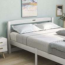 belupai Letto matrimoniale in legno con rete a doghe, testiera con maniglia, per bambini, ragazzi e adulti, colore bianco (200 x 140 cm)