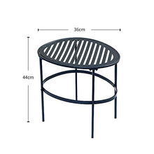 tavolino da caffè Rotondo in Metallo Nero, tavolino in Ferro battuto Casual per Soggiorno, Giardino, Semplice Montare Porta Fiori in Metallo