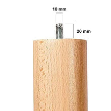 Cortassa Set 4 Piedi per Rete a Doghe Gambe Letto Universali in Legno di Faggio (32 cm), Marrone